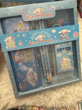 Cinnamoroll Blue Stationery Set Metal pencil case eraser ruler colors and more